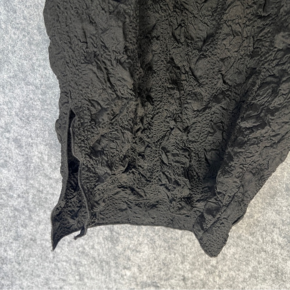 COURTNEY WASHINGTON Cropped Pucker Pants Crinkle Gauze Elastic Stretch Black XL - Picture 4 of 13